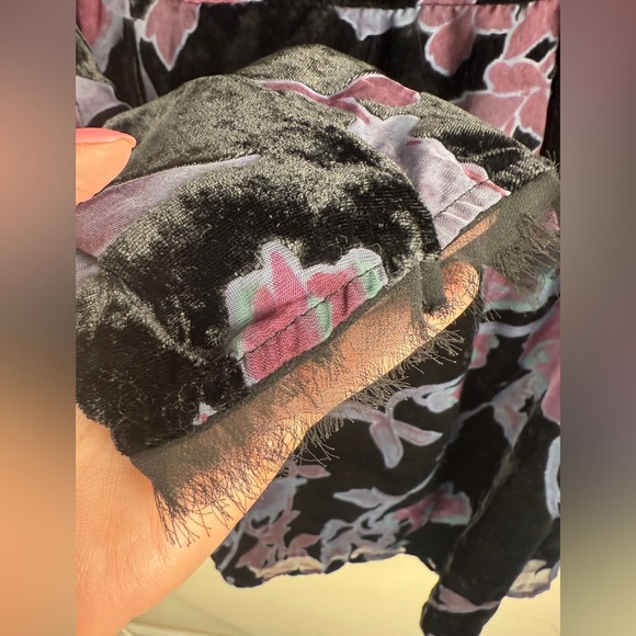 NWOT Kut from the Kloth Burnout Black Purple Velvet Sheer Dress Long Sleeve 8 - Picture 3 of 16